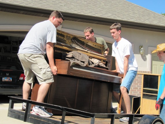 Loading the piano