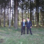 Daniel (left) by a wood Daniel by a wood