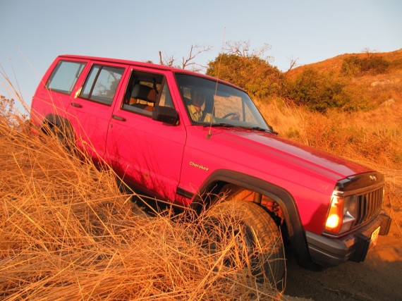 Jeep Cherokee at sunset