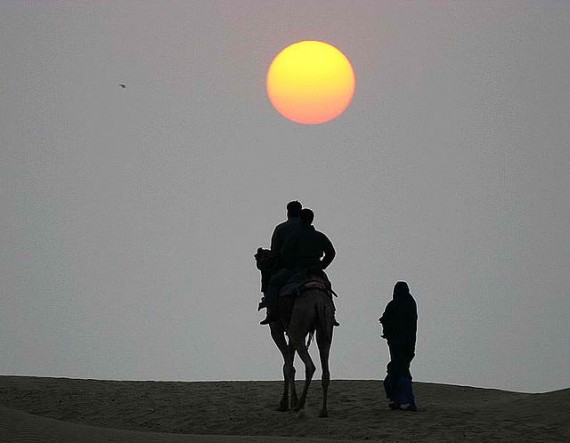 Camel ride in Thar Desert, Rajasthan, India