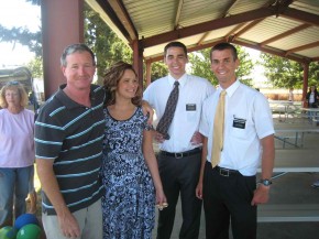 Elder Hardy and Elder Willoughby with a couple