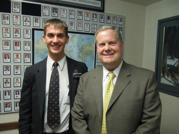 Daniel and his stake president, President Thredgold