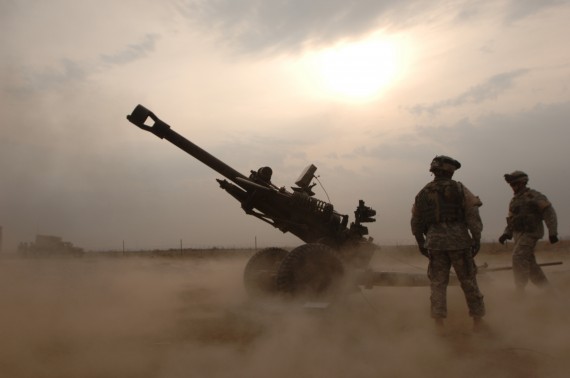 Firing M119 Howitzer