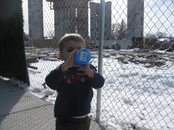 Bryson at the Brigham City Temple construction site