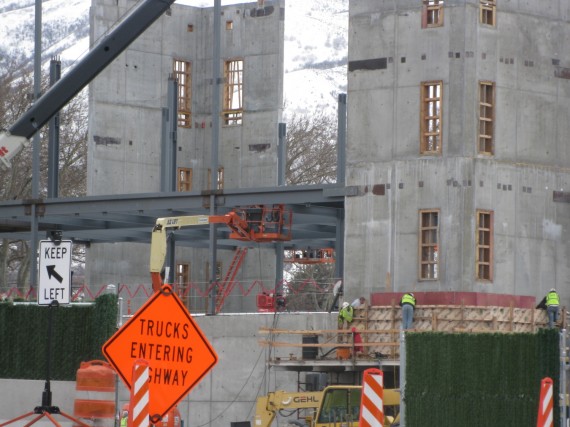 Brigham City Temple floor construction