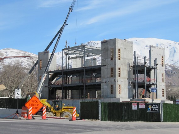 Brigham City temple floor construction