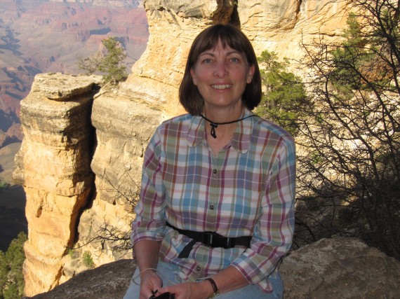 Jill pausing for a photograph on the Bright Angel Trail