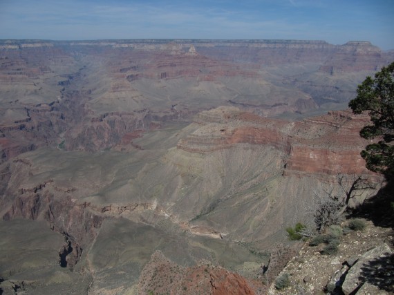 Grand Canyon Vista with Phantom Ranch and Kaibab_Bridge