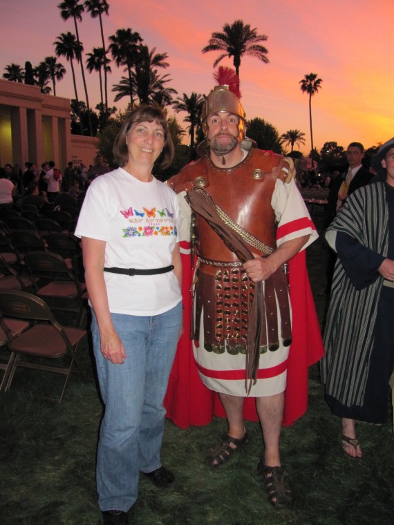 Mesa Easter Pageant Jill with a Roman soldier