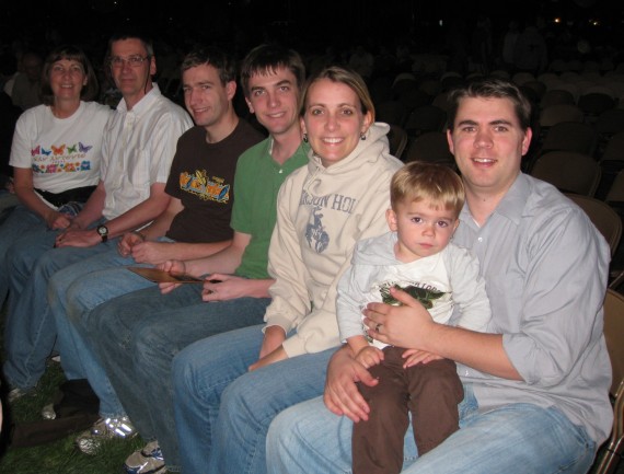 Mesa Easter Pageant our family in our seats