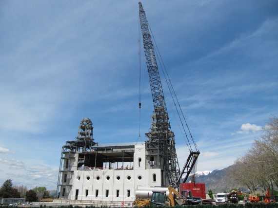 Brigham City Temple one upper panel from afar