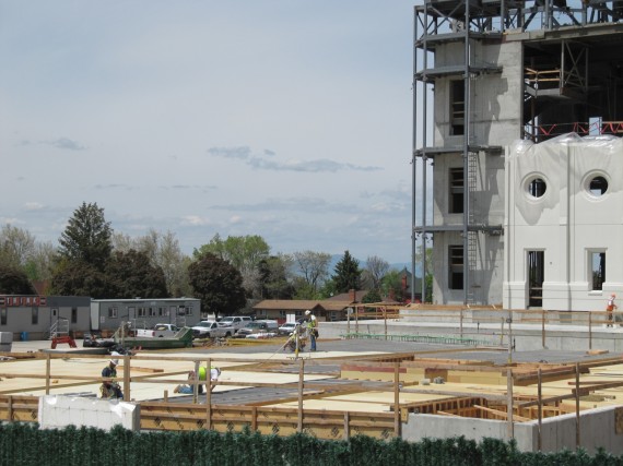 Brigham City Temple parking construction