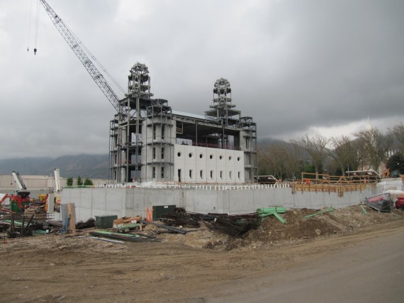 Brigham City Temple walls attached