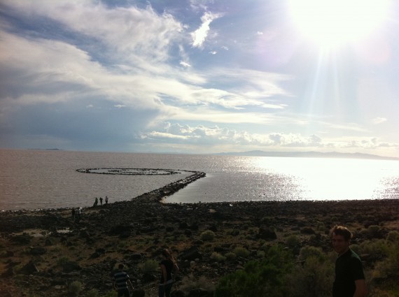 Spiral Jetty from shore