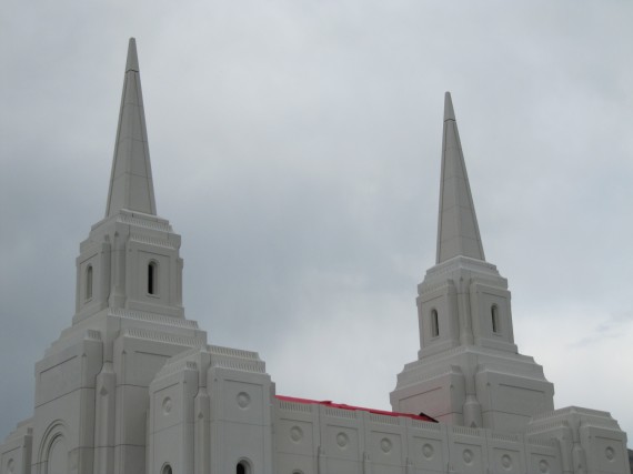Brigham City Temple spires closeup