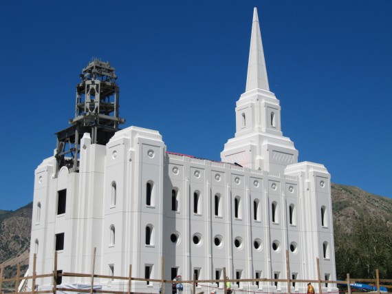 Brigham City Temple unfinished spire