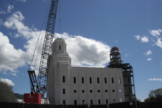 Brigham City temple view of the spire