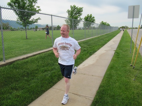 Kaysville Utah South Stake 5K neighbor finishing