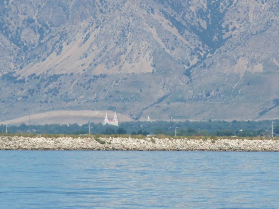 Brigham City Utah Temple from  Willard Bay