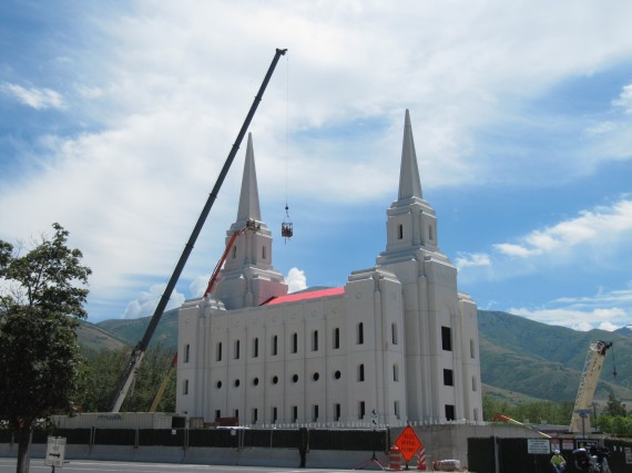 Brigham City Utah Temple work on spires