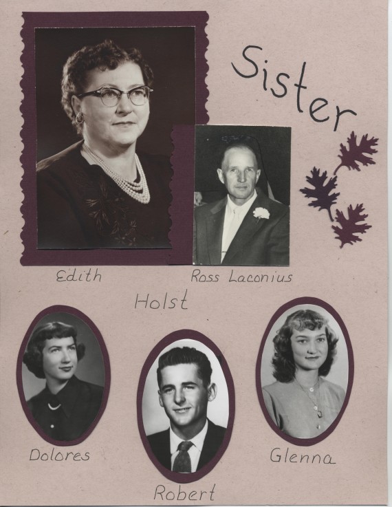 A page from the history of Edith's brother Glen showing Edith's children