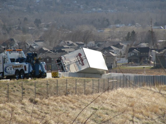 Kaysville semi rollover