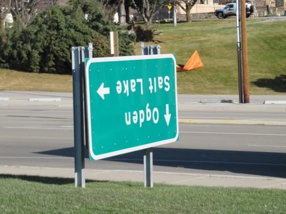 Kaysville windstorm upside down sign