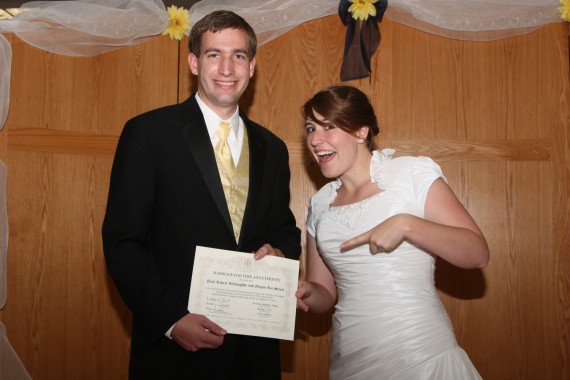 Paul and Megan marriage certificate