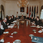 Margaret Thatcher White House cabinet room talks