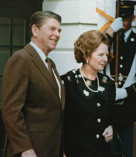 Margaret Thatcher visiting Ronald Reagan at The White House